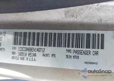 2014 Chrysler 200 Lx z USA, uszkodzony, nr VIN 1C3CCBAB8EN146712